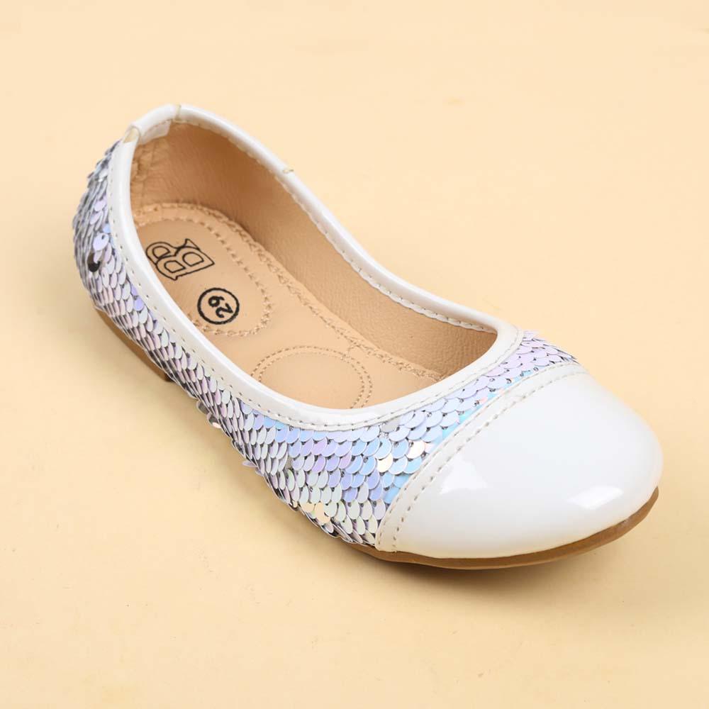 Sequin Pumps For Girls - White (SP-17)